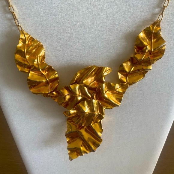 Jewelry - 24 gold plated Gold Leaf Necklace